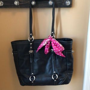 Black leather vintage Coach Gallery Tote